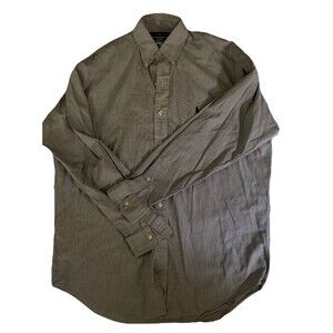 Ralph Lauren Blake Button Down Shirt Mens Blue Gingham Check Long Sleeve Medium